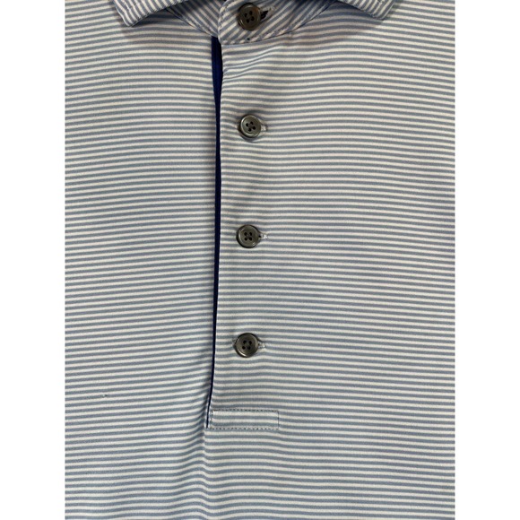 Greyson Performance Polo Golf Shirt Mens XL Blue Stripe Short Sleeve - Picture 5 of 9